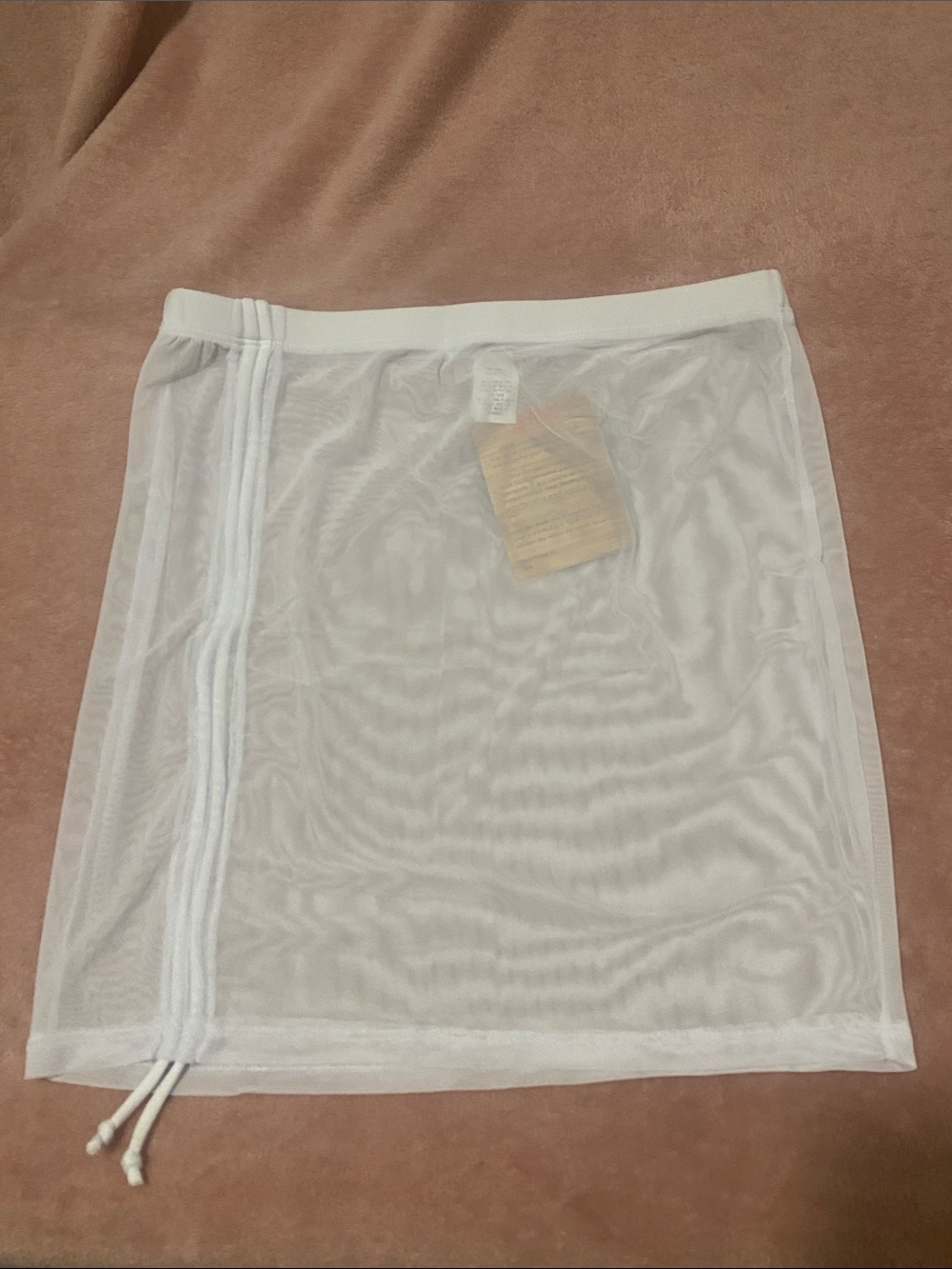HDE Women's Mesh Mini Skirt Sheer Cover Up Drawstring Ruched Swimsuit Coverup